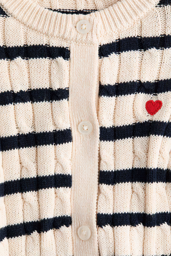 Кардиган из вязаной ткани с крупными узорами