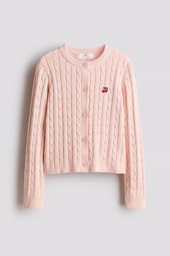 Кардиган из вязаной ткани с крупными узорами