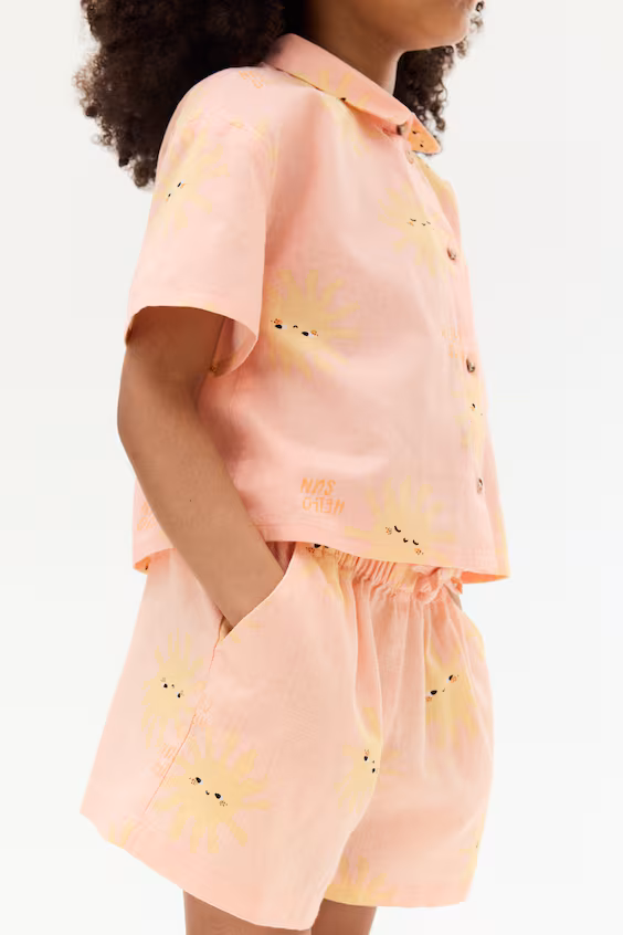 Шорты из смесового льна