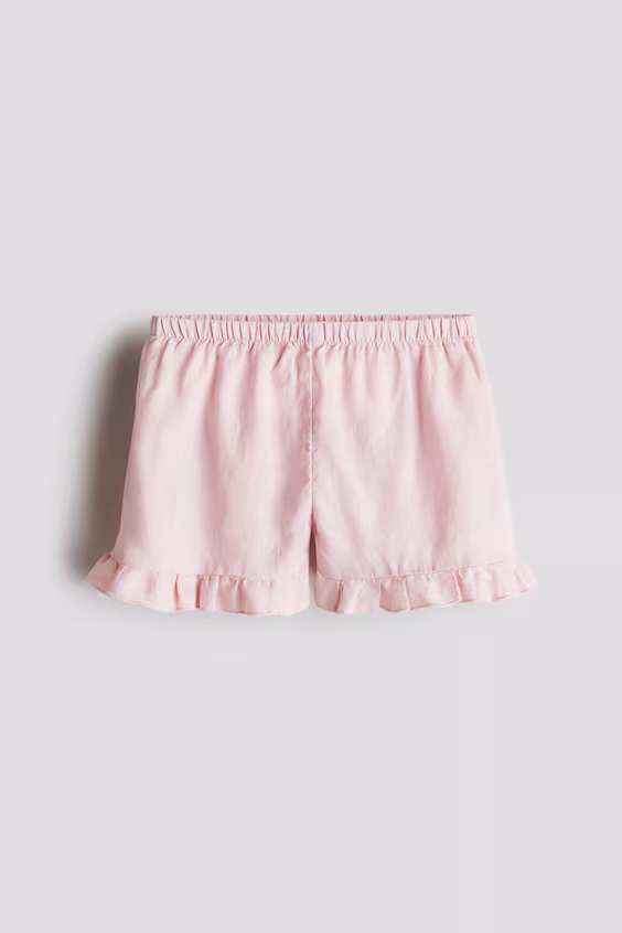 Шорты из льна с оборками