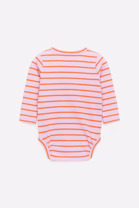 Боди с длинным рукавом в рубчике