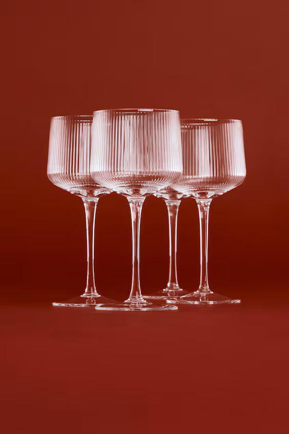 Набор из 4 бокалов для вина со струйным эффектом