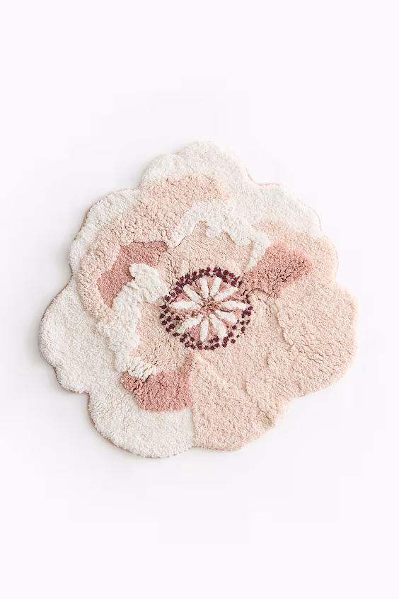 Коврик для ванной комнаты в форме цветка из тафтингового хлопка