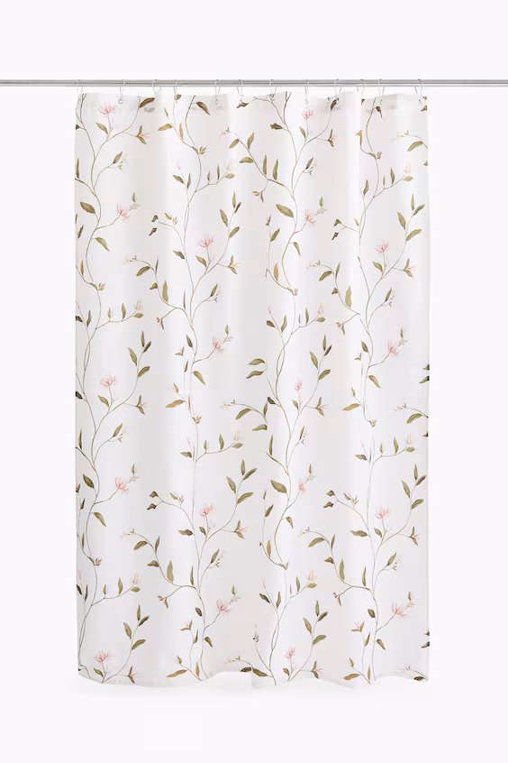 Душевая занавеска с цветочным узором
