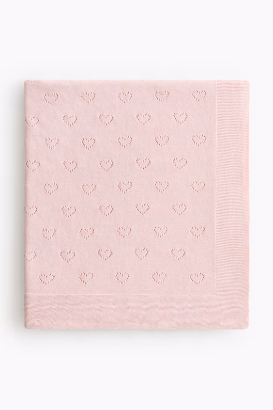 Плед для младенца из вязаного хлопкового полотна pointelle