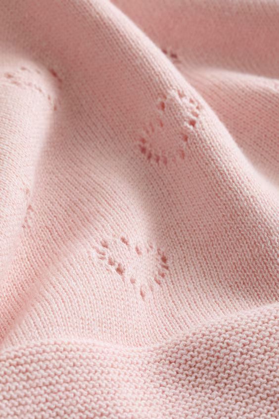 Плед для младенца из вязаного хлопкового полотна pointelle