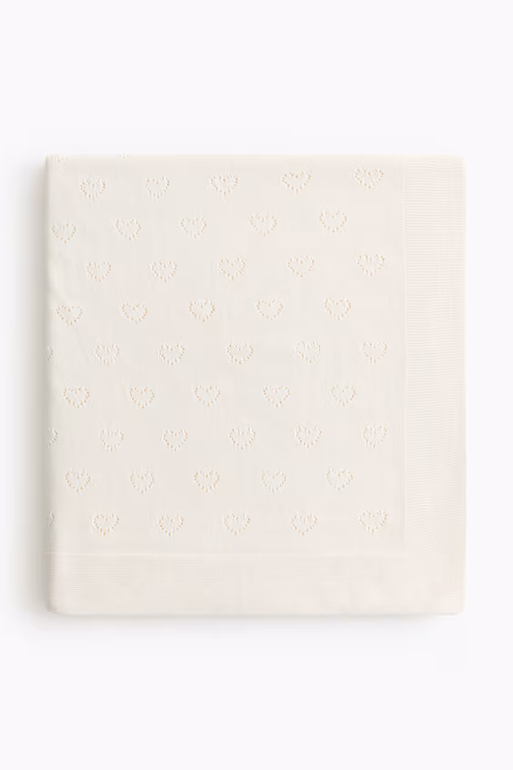 Плед для младенца из вязаного хлопкового полотна pointelle