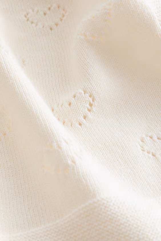 Плед для младенца из вязаного хлопкового полотна pointelle