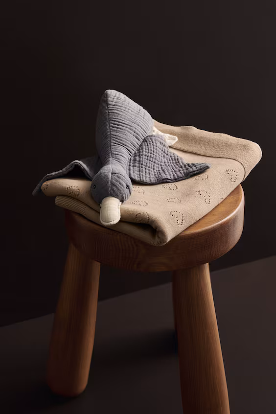 Плед для младенца из вязаного хлопкового полотна pointelle