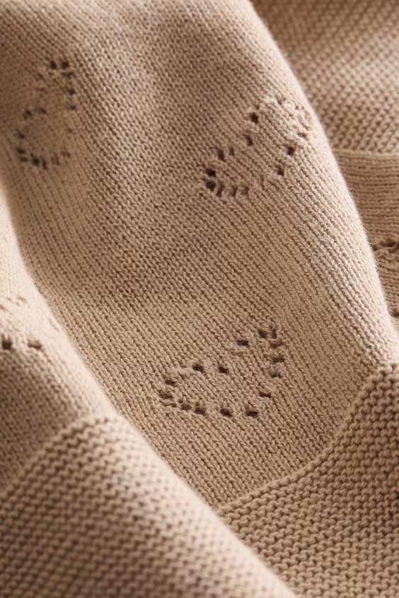 Плед для младенца из вязаного хлопкового полотна pointelle