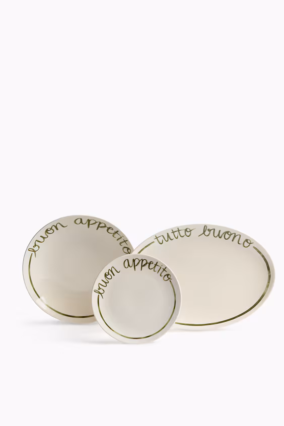 Большое поднос в бело-зеленом исполнении из фарфора