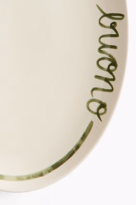 Большое поднос в бело-зеленом исполнении из фарфора