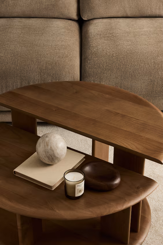 Набор из 2 журнальных столов из дерева