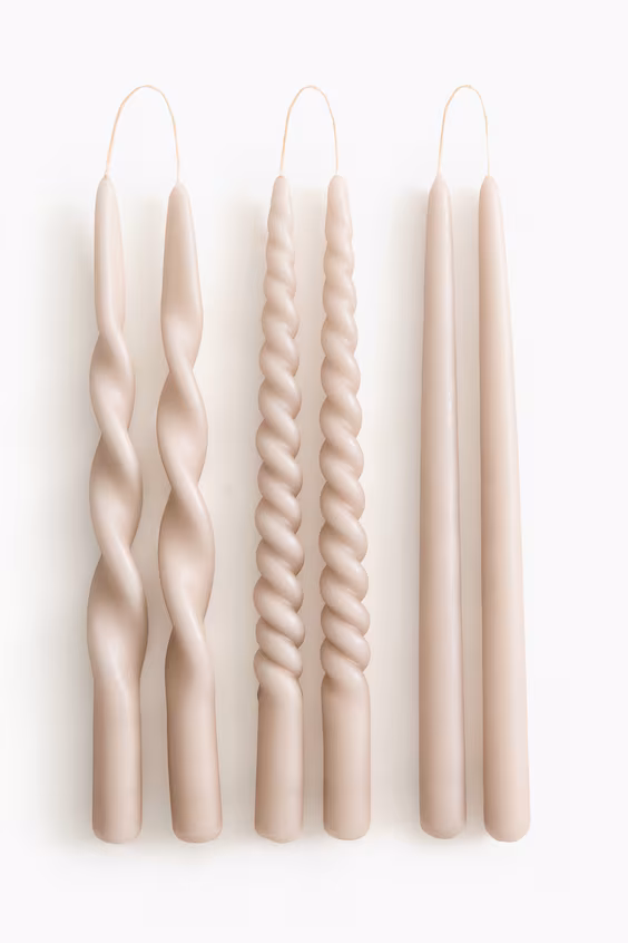 Набор из 6 конических свечей