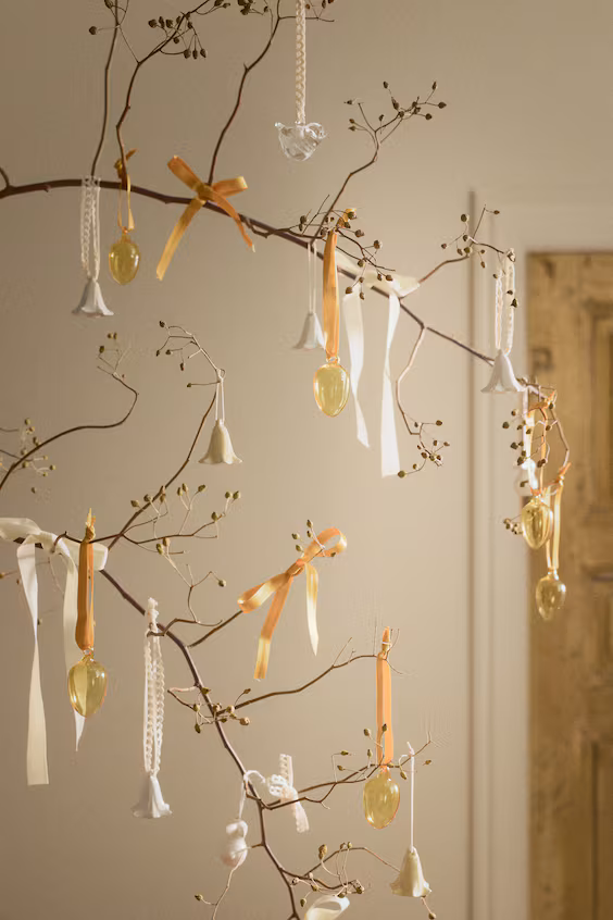 Набор из 6 стеклянных пасхальных украшений