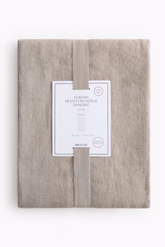 Занавес на одно длинное окно из льна