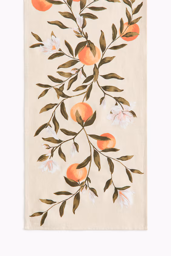 Дорожка из смеси льна с узором