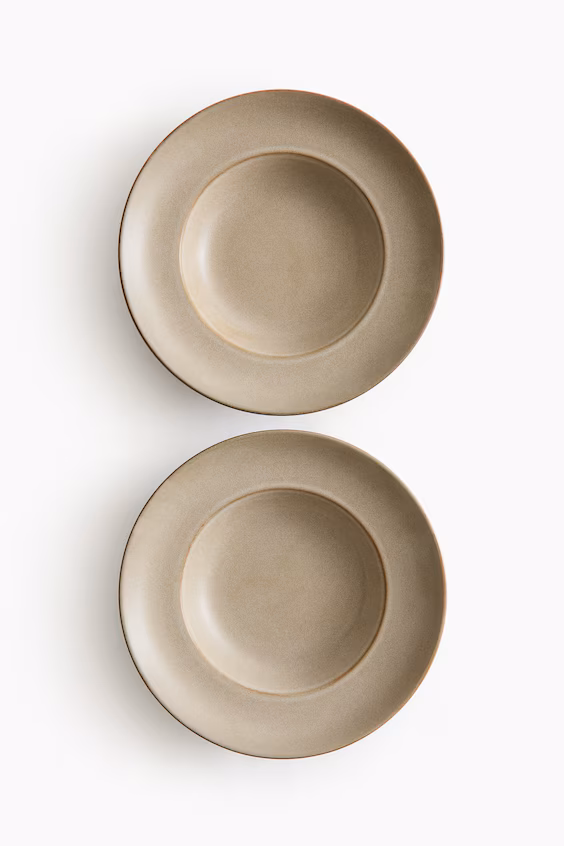 Набор из 2 глубоких тарелок с реактивной глазурью