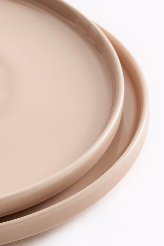 Набор из 2 плоских тарелок из греса