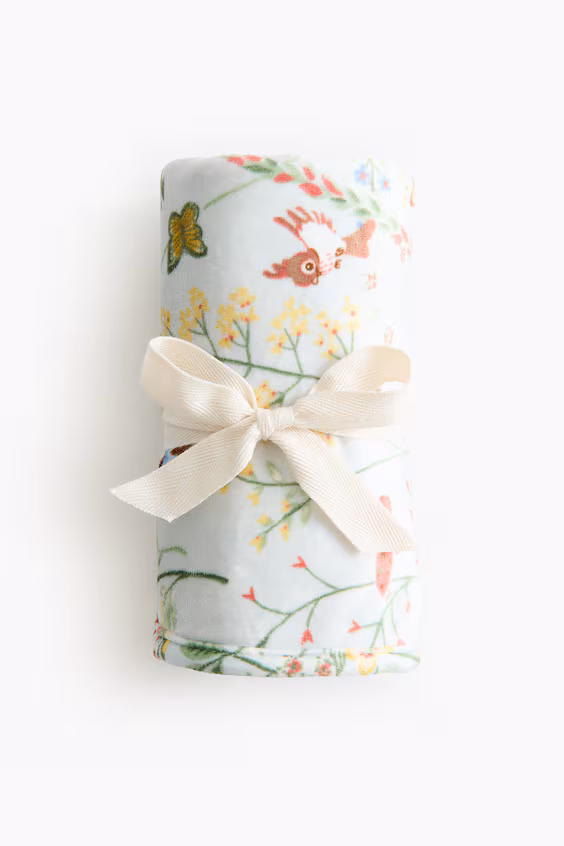 Плед для младенцев из велюровой ткани с принтом