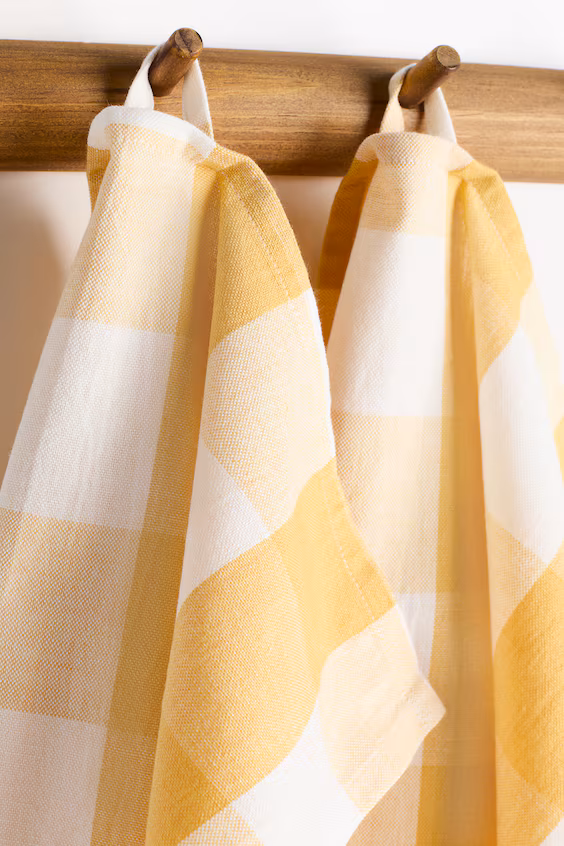 Набор из 2 кухонных салфеток из смеси льна