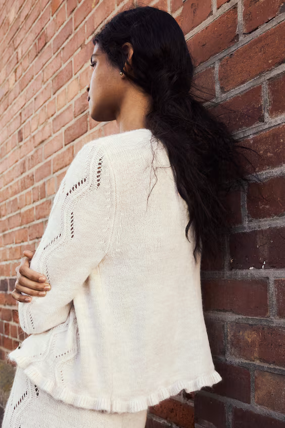 Кардиган из трикотажа с узором pointelle