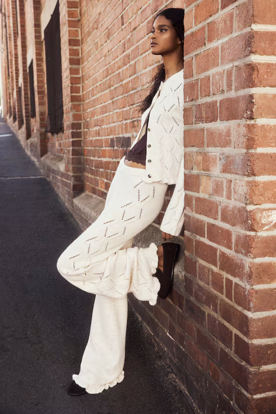 Кардиган из трикотажа с узором pointelle