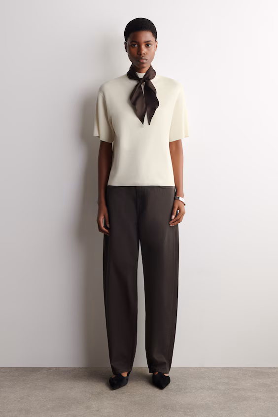 Свитер из мериносовой шерсти с деталями платка