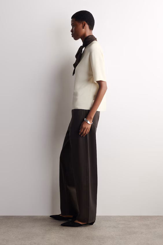 Свитер из мериносовой шерсти с деталями платка