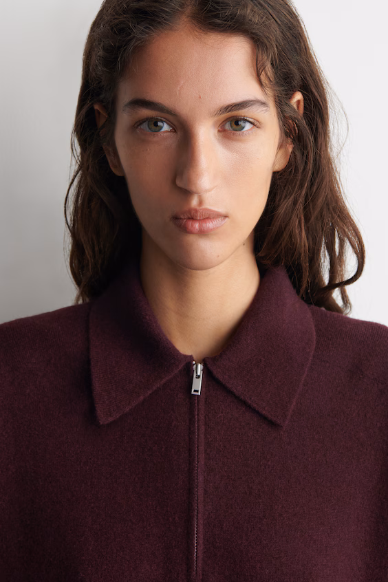 Поло из мериносовой шерсти и яка с молнией