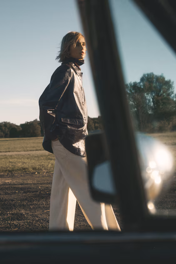 Кожаное пальто