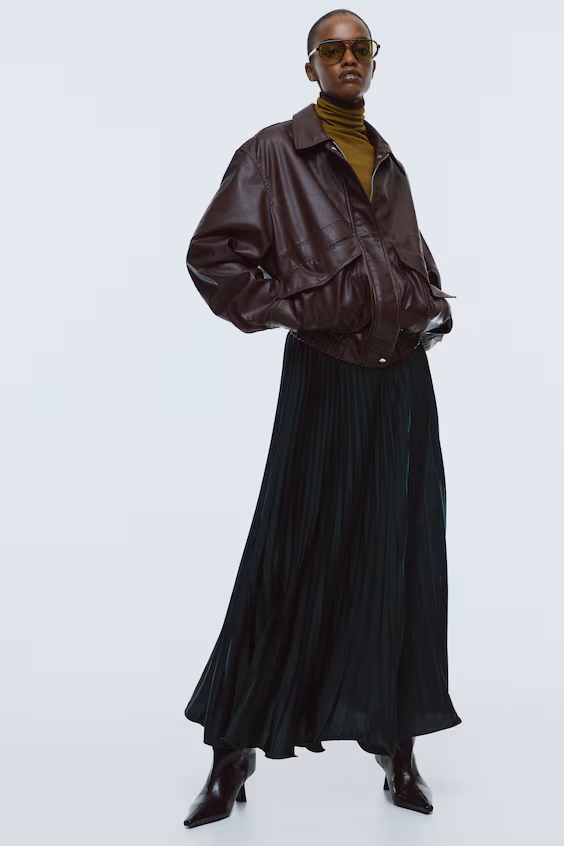 Длинная плиссированная юбка