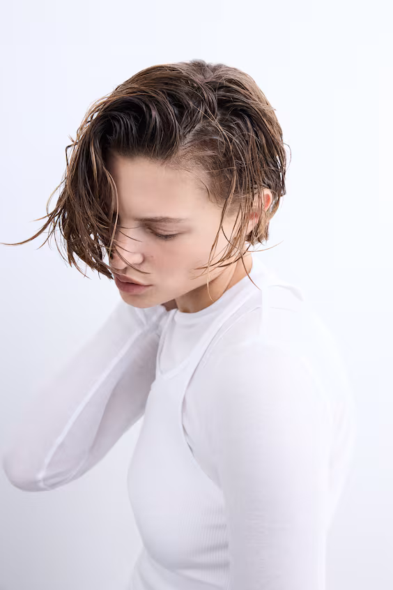 Топ без рукавов в рубчик