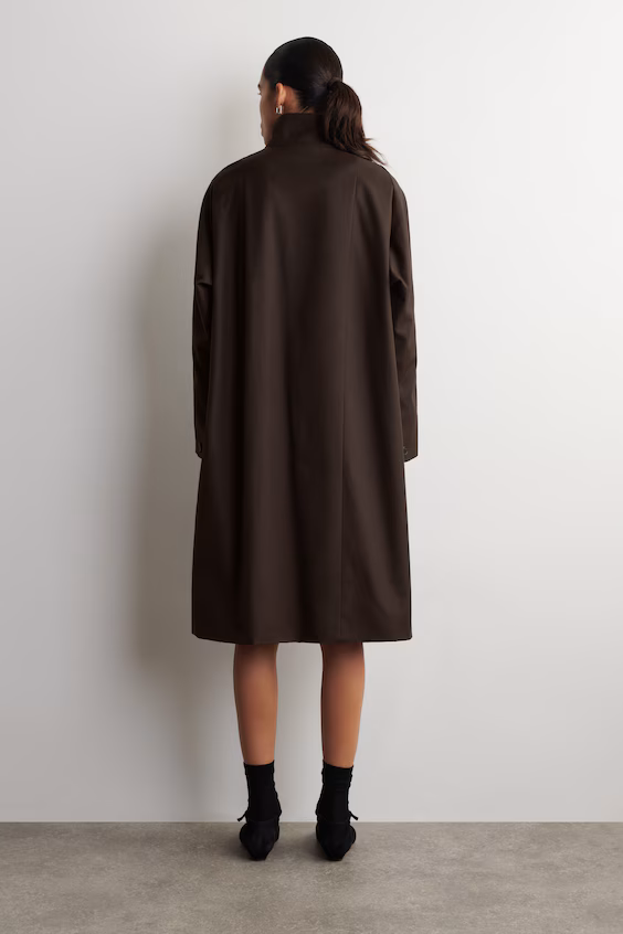 Пальто свободного кроя с воротником-стойкой