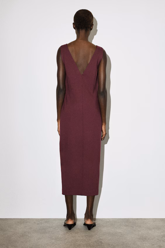 Платье миди с перекрестным декольте