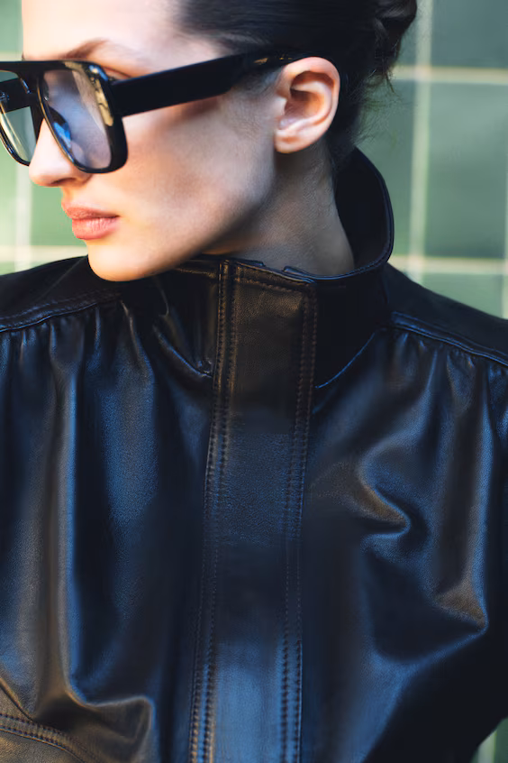 Пальто оверсайз из кожи