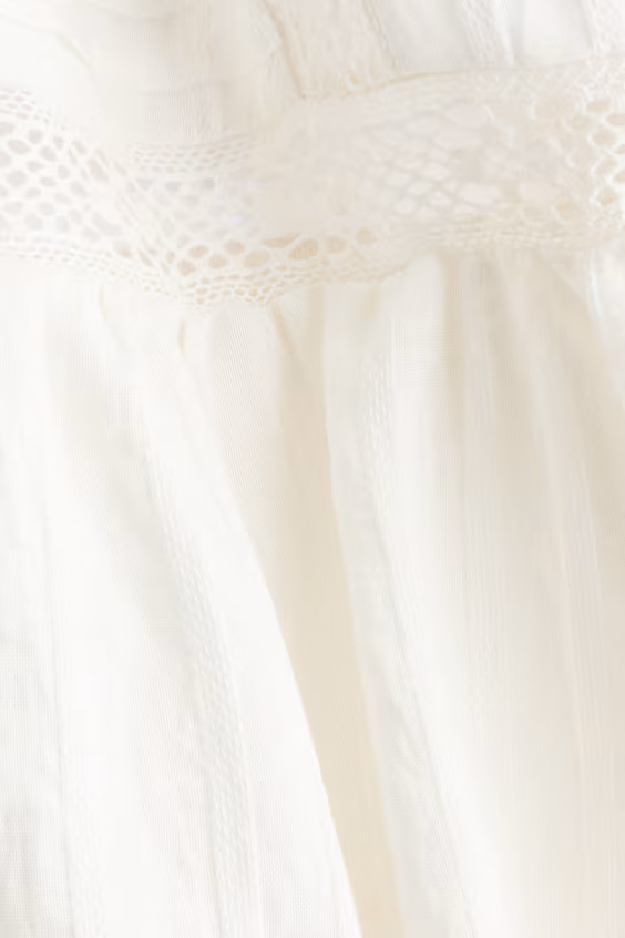 Длинная юбка с вставками из кружева