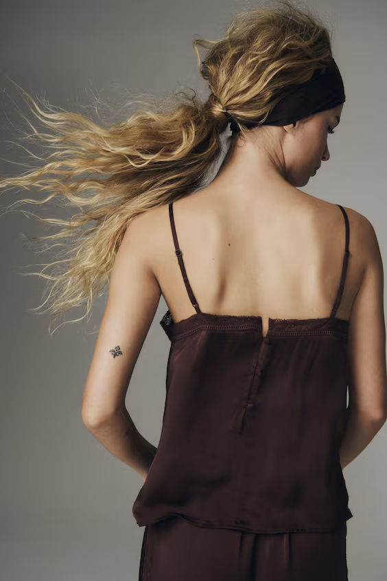 Топ на бретельках из вискозного атласа