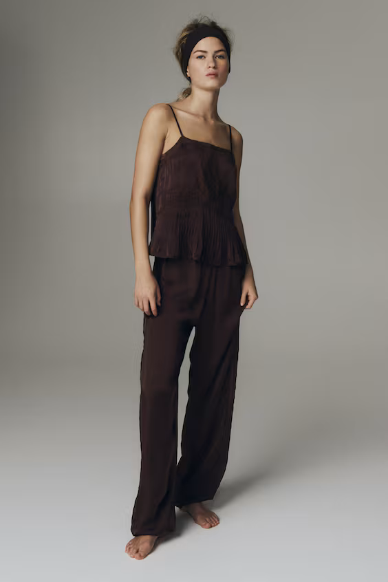 Топ на бретельках из вискозного атласа