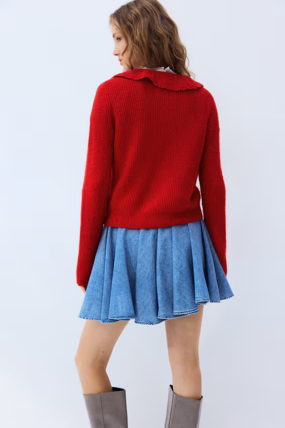 Кардиган из мягкого трикотажа с воротником