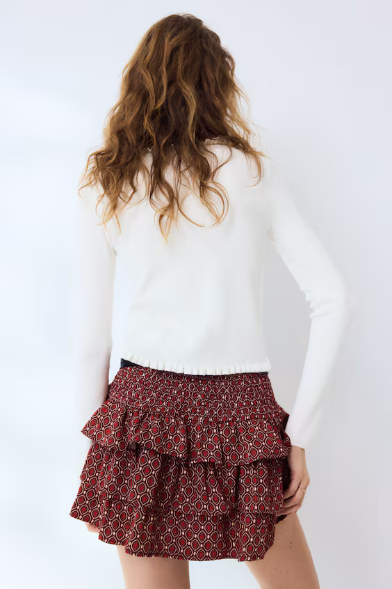 Кардиган из мягкого трикотажа с оборками