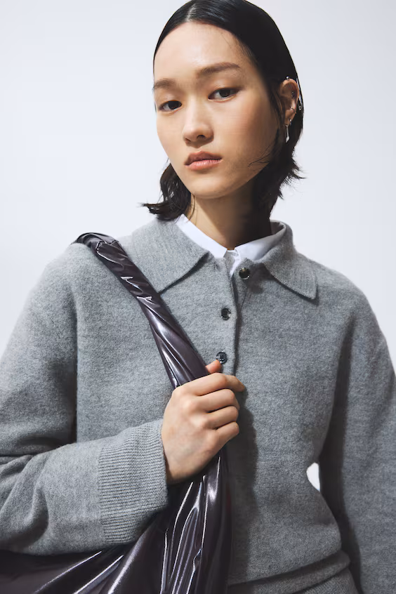 Поло-свитер из шерсти h&m