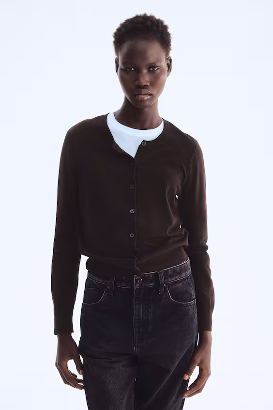 Пальто из тонкой вязаной ткани h&m