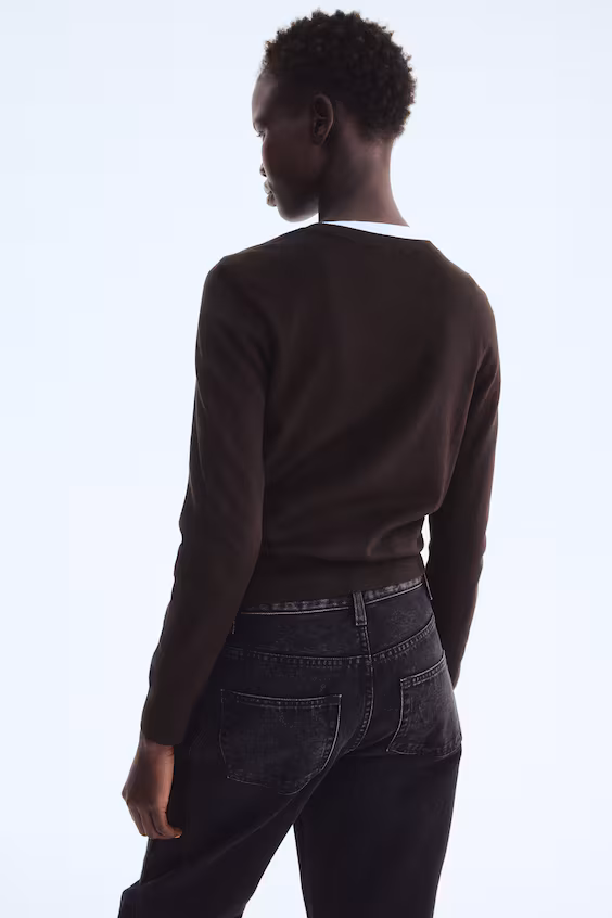 Пальто из тонкой вязаной ткани h&m