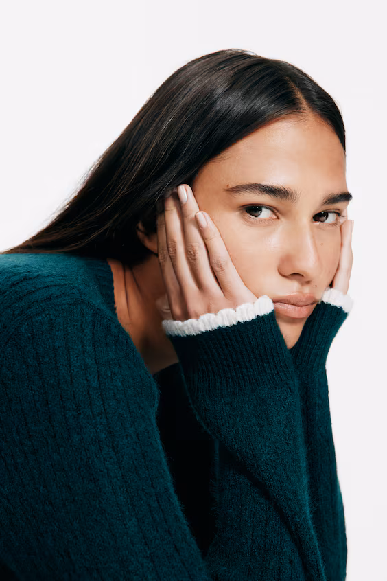 Пальто из вязаного твида h&m