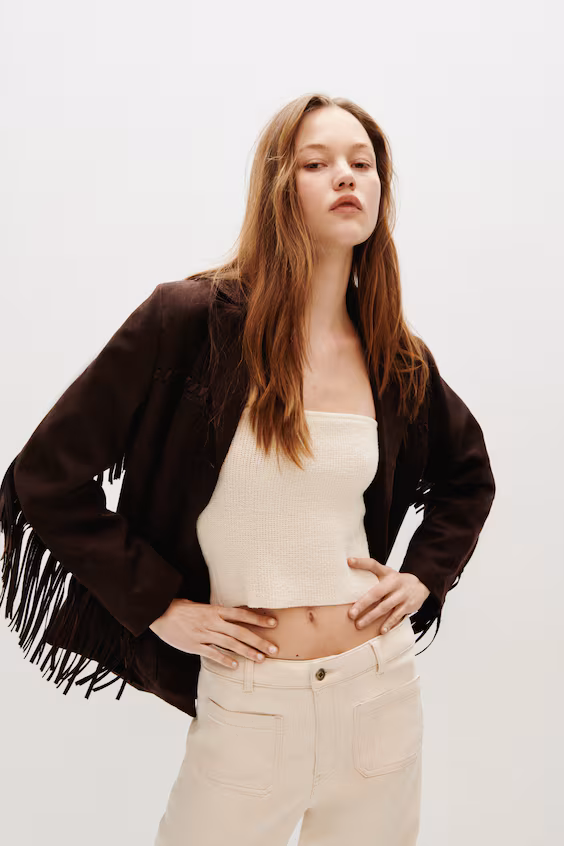 Пиджак с бахромой