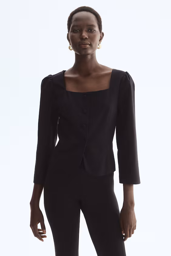 Пиджак с квадратным вырезом