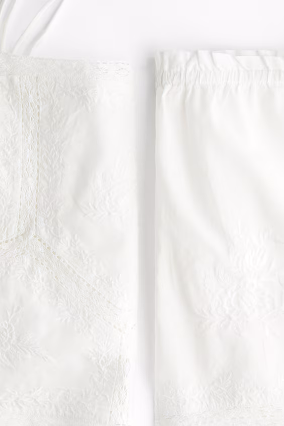 Вышитая пижама из хлопка h&m