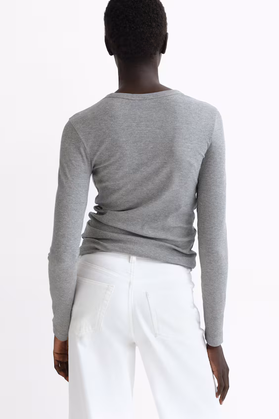 Кофта в рубчик из хлопковой смеси