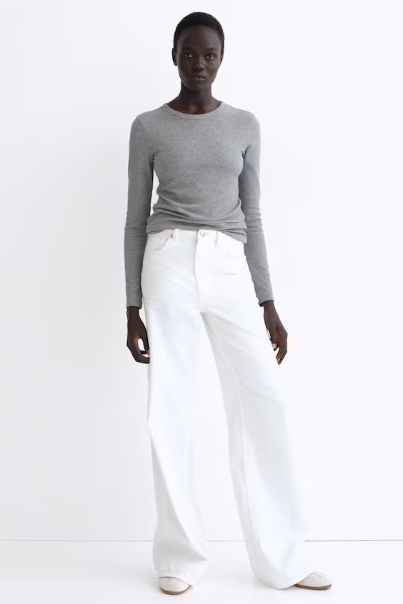 Кофта в рубчик из хлопковой смеси